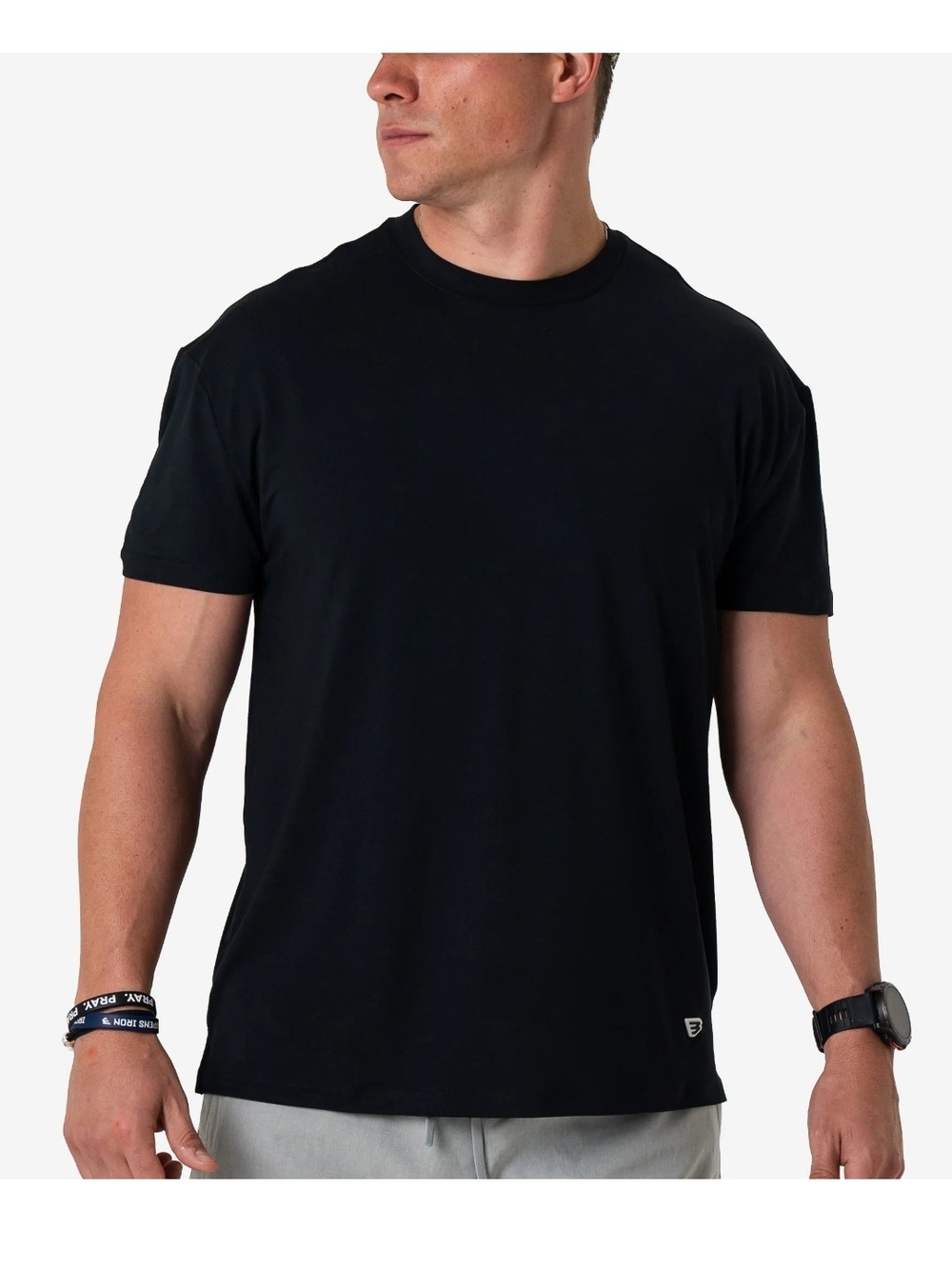 BURLEBO XXL Men's Black Crewneck Short Sleeve Tee
